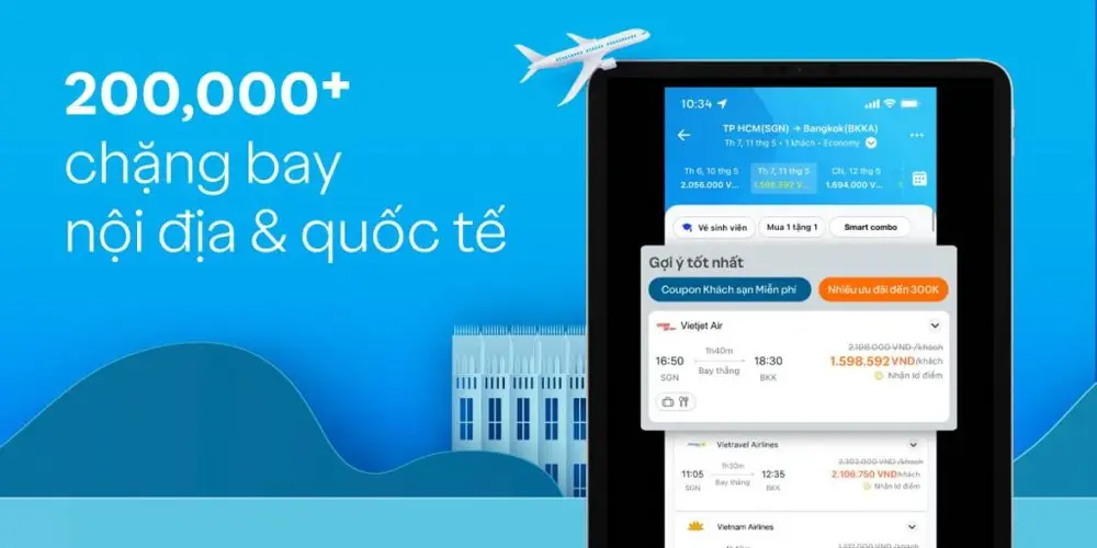 Traveloka kết nối hành khách với trải nghiệm đặt vé máy bay online thuận tiện
