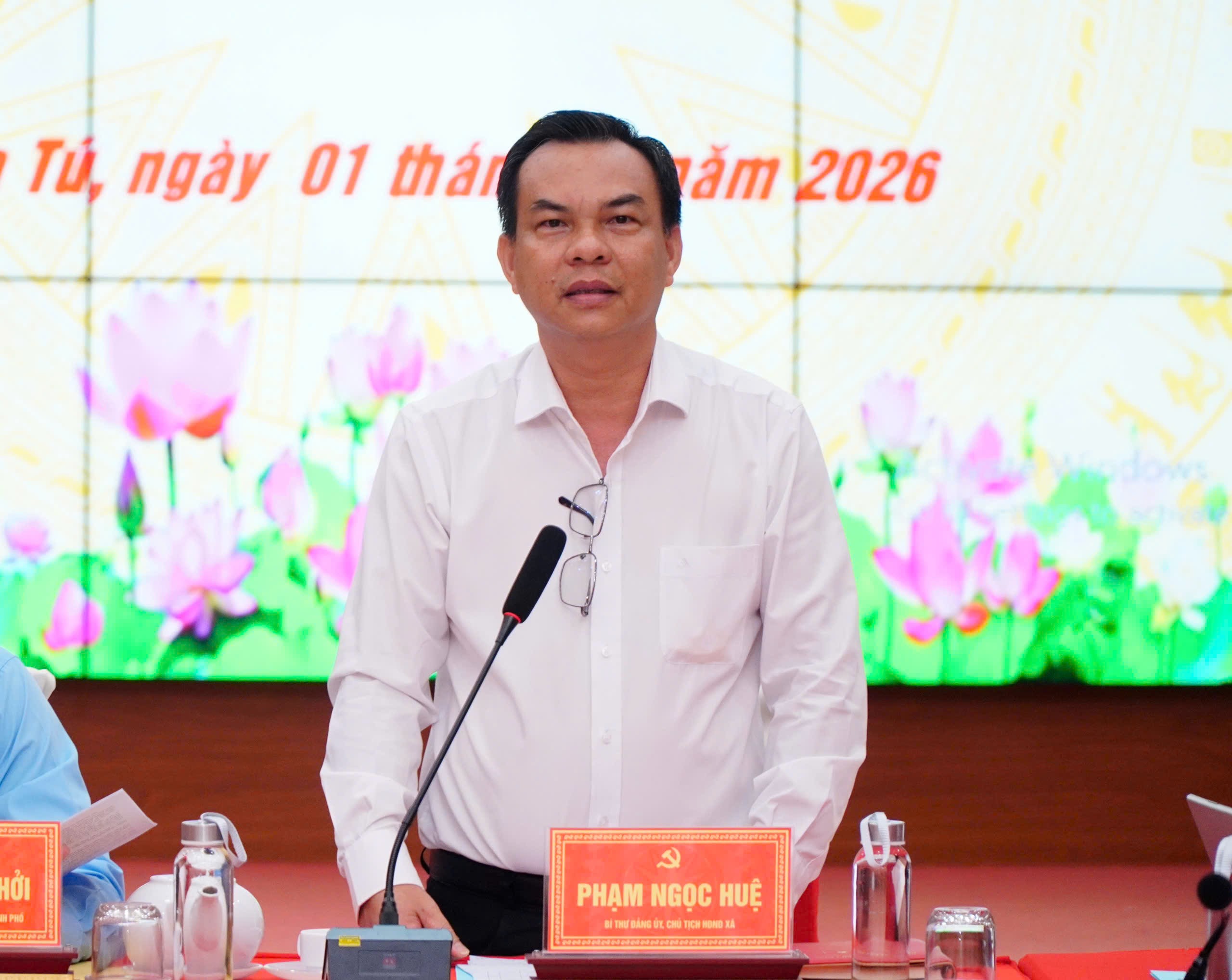 Phó Chủ tịch UBND thành phố Nguyễn Văn Khởi dự sơ kết công tác 9 tháng đầu năm 2026 của xã Hòa Tú và Nhu Gia